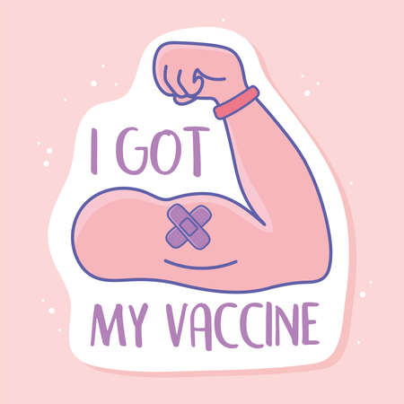 i got my vaccineのイラスト素材