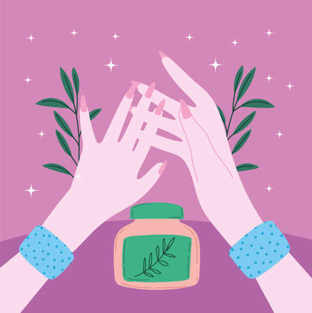 manicured hands with creamのイラスト素材