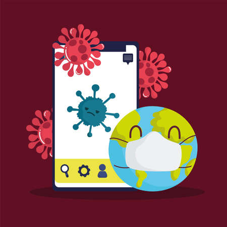 world outbreak covid 19のイラスト素材