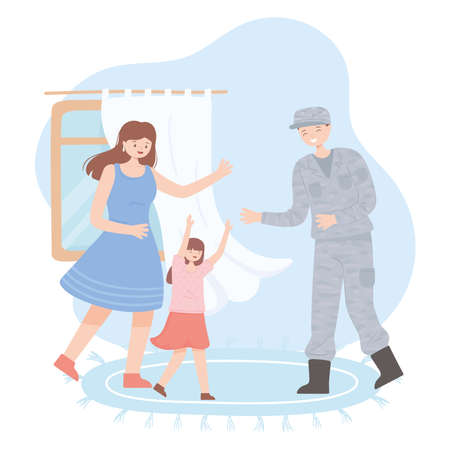 veteran at home cartoonのイラスト素材