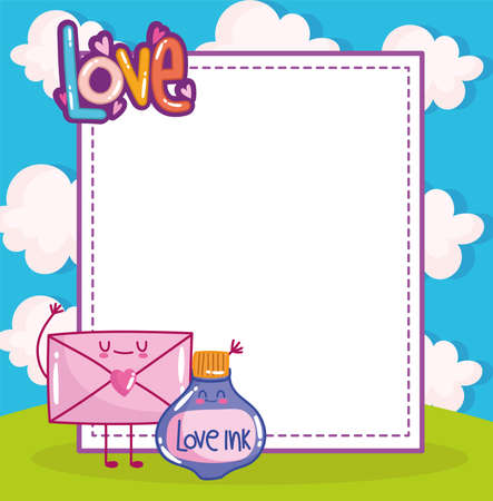 love message envelopeのイラスト素材