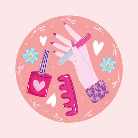 woman hand with manicureのイラスト素材