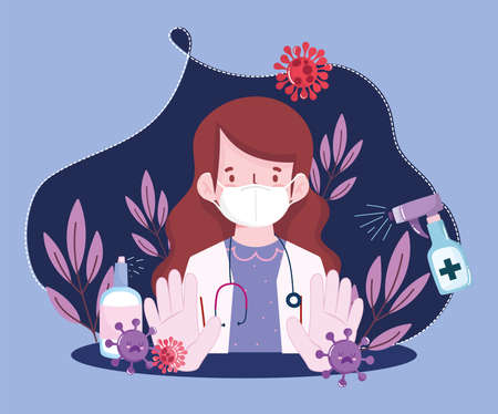 female doctor with maskのイラスト素材