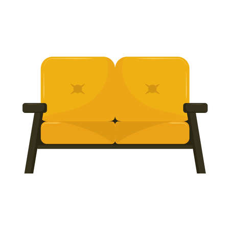 yellow couch interiorのイラスト素材