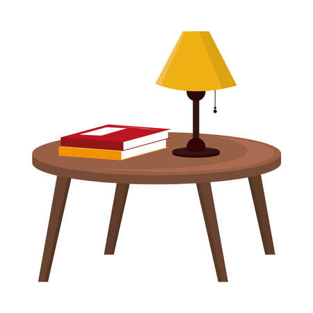 table lamp with booksのイラスト素材