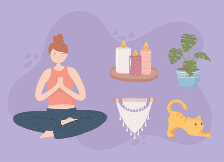 woman doing yogaのイラスト素材