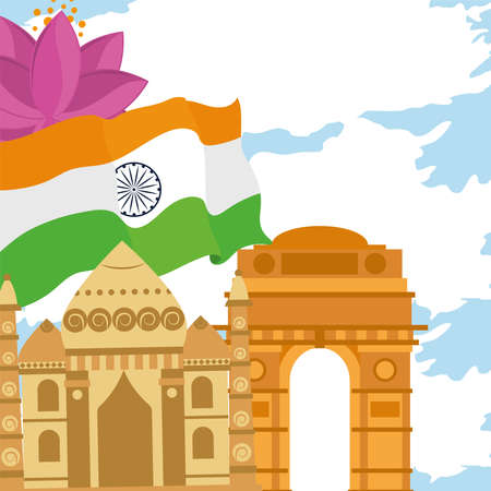 happy independence indian dayのイラスト素材