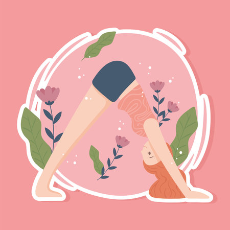 sporty woman practicing yogaのイラスト素材