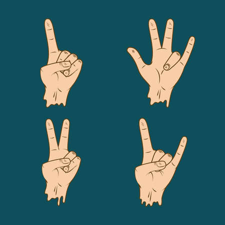 different left handsのイラスト素材