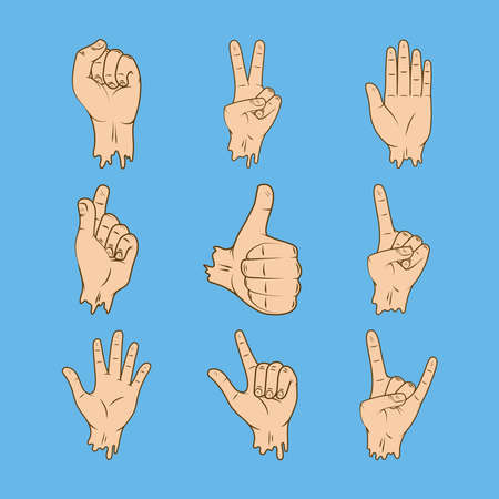 various left handsのイラスト素材