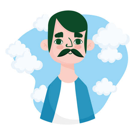 man with mustacheのイラスト素材