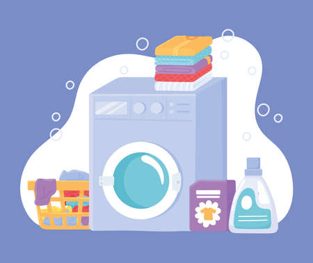 laundry homework setのイラスト素材