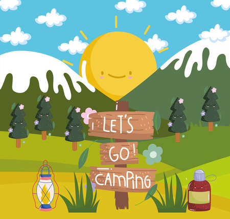 camping outdoors natureのイラスト素材