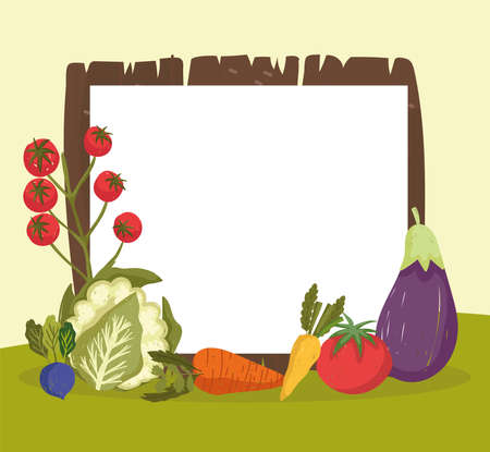 vegetables blank bannerのイラスト素材