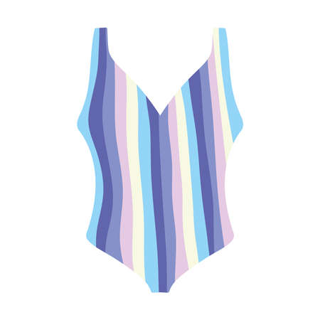 striped swimsuit femaleのイラスト素材