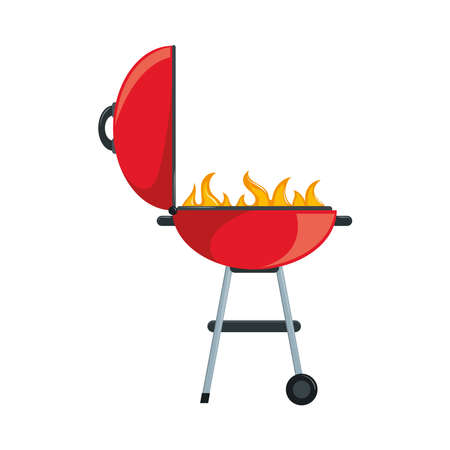 grill bbq with flameのイラスト素材
