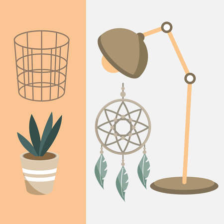 set home decorationのイラスト素材