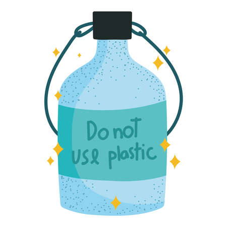 do not use plastic text bottleのイラスト素材