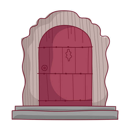 wooden front doorのイラスト素材