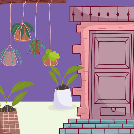 house exterior entranceのイラスト素材