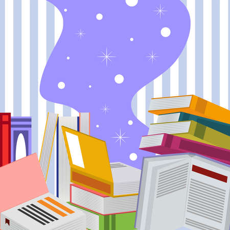 literacy textbooks educationのイラスト素材