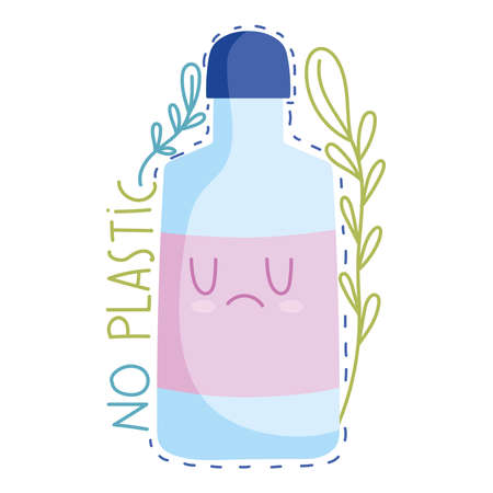 no plastic bottlesのイラスト素材