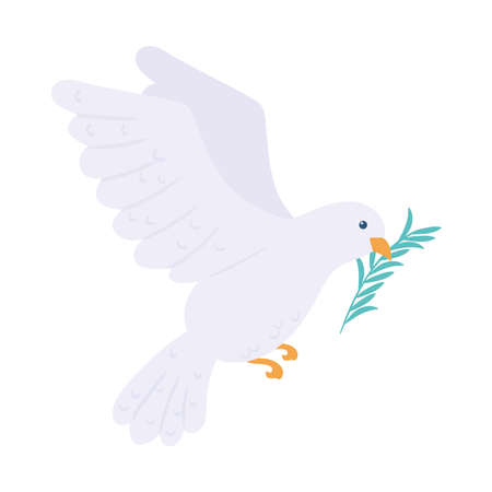 dove animal with leafのイラスト素材