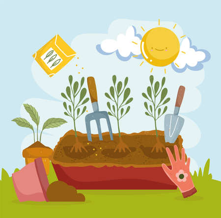 plants in groundのイラスト素材