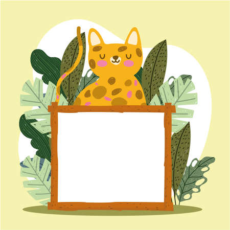 cute tiger and boardのイラスト素材