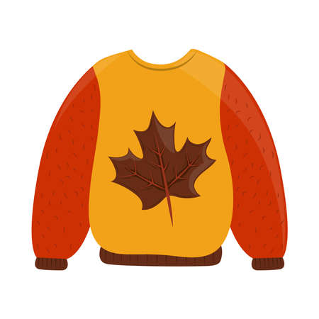 autumn leaf sweaterのイラスト素材