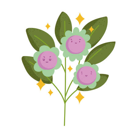 cute flowers cartoonのイラスト素材