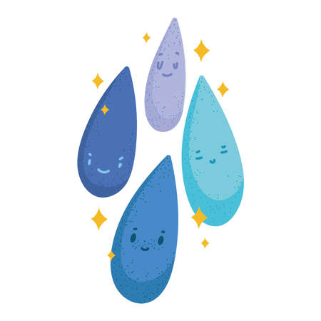 cute drops waterのイラスト素材