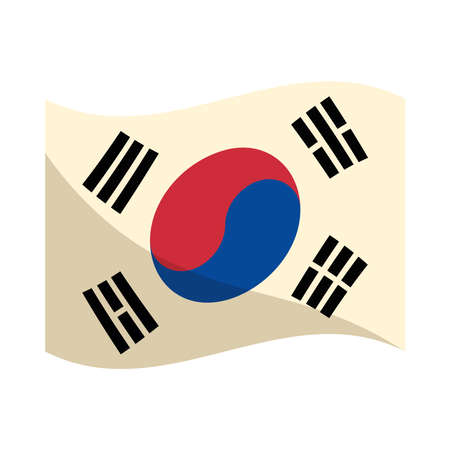 korean flag nationalのイラスト素材