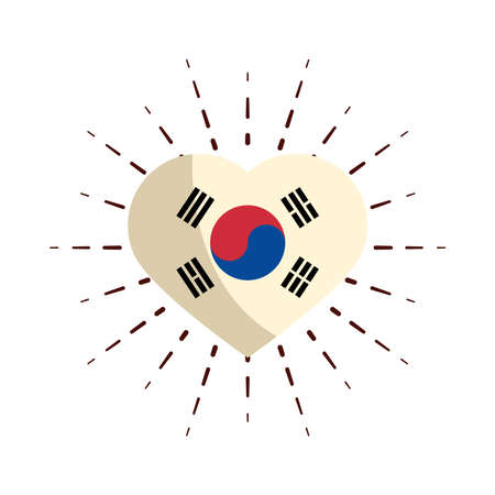 korean flag in heartのイラスト素材