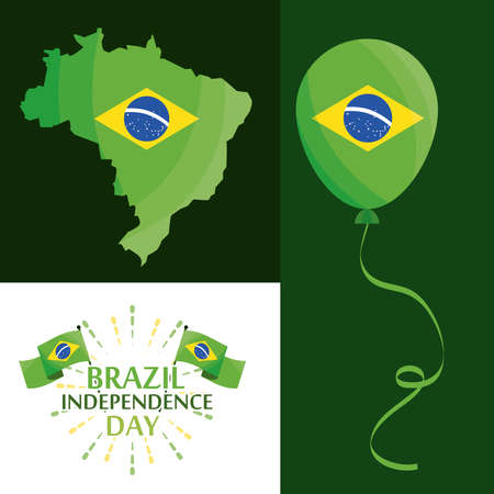 set of brazil independence dayのイラスト素材