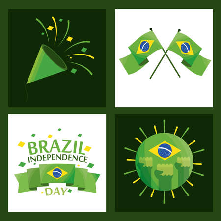 brazil independence day setのイラスト素材