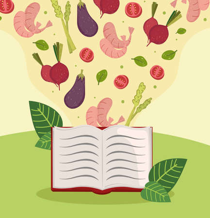 healthy food recipes bookのイラスト素材