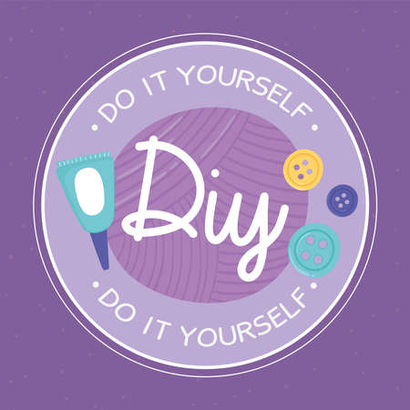 DIY do it yourself circle stampのイラスト素材
