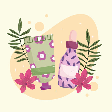 cream and dropper organicのイラスト素材