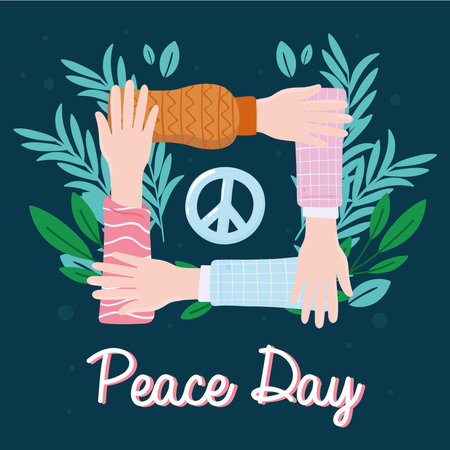 hands together peace dayのイラスト素材