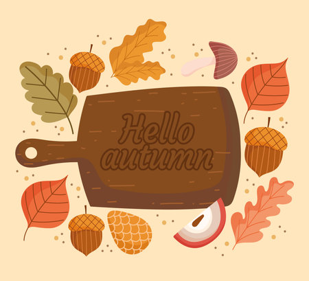 hello autumn seasonのイラスト素材