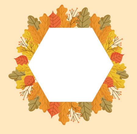 autumn geometric frameのイラスト素材