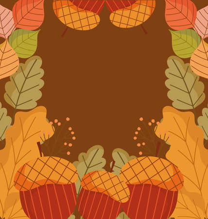 autumn border decorationのイラスト素材