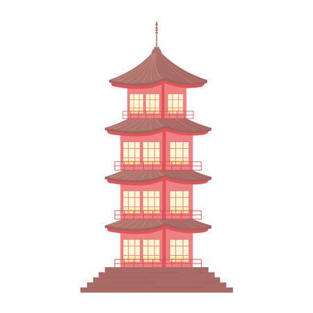 japanese pagoda traditionalのイラスト素材