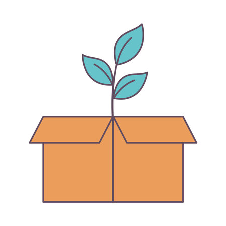 plant in cardboard boxのイラスト素材