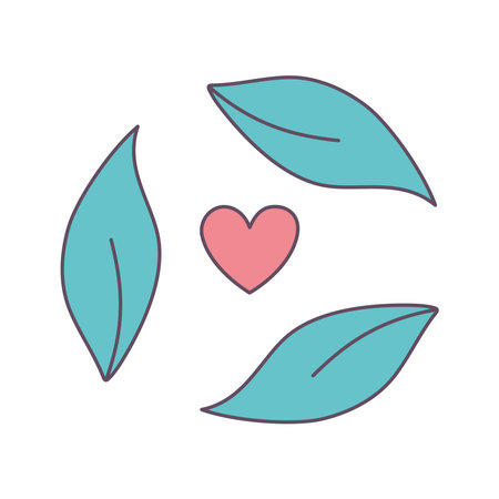ecology leaves and heartのイラスト素材