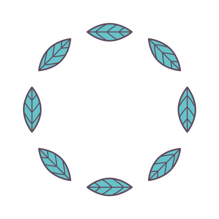 leaves shaped circleのイラスト素材