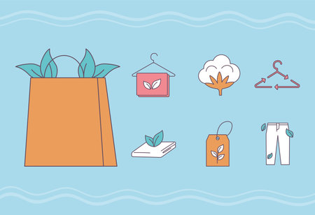 slow fashion iconsのイラスト素材