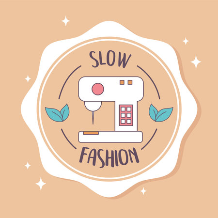 slow fashion badgeのイラスト素材