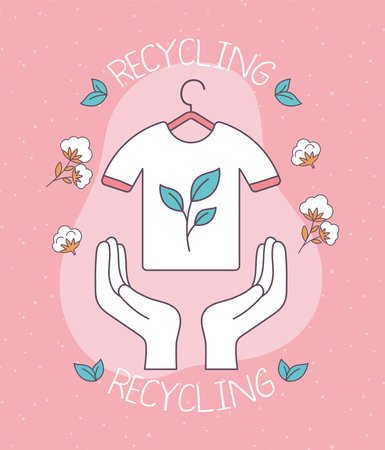 slow fashion recyclingのイラスト素材